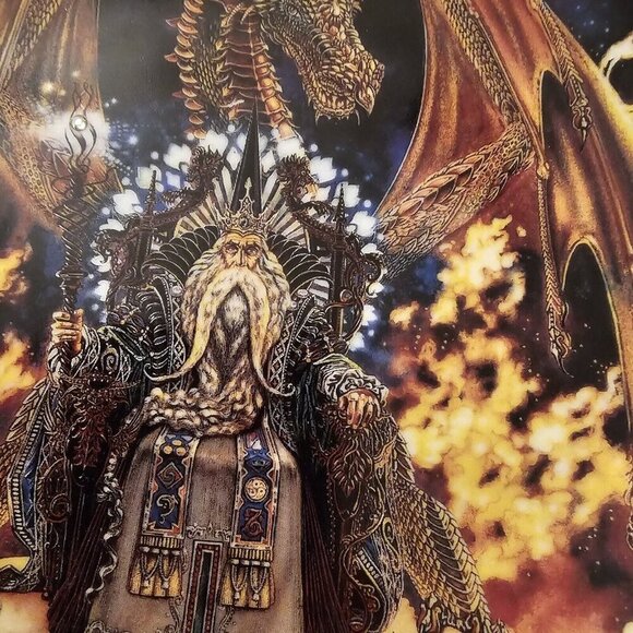 Vtg Franklin Mint DRAGON FIRE Myles Pinkney EDITION PLATE Royal Doulton Rc 2120 - Picture 8 of 9